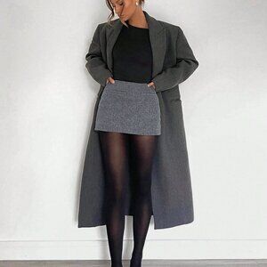 Grey Casual Women's Tweed Mini Skirt
